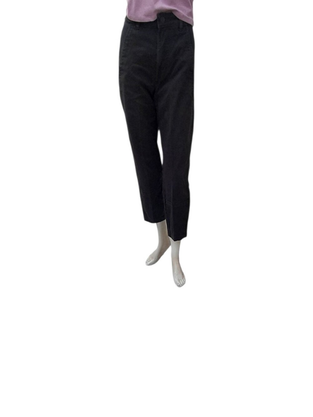 8402...Everlane Black Cropped High-Rise Tapered Pants,  W23" 25" Inseam 10" Rise